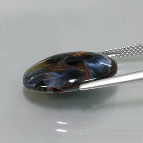 7.40캐럿 천연 멀티컬러 피터사이트, 타원형 컷, 18.1×13.2 mm, 불투명체