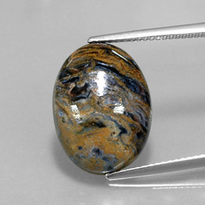 8.02캐럿 천연 멀티컬러 피터사이트, 타원형 컷, 17.8×13.1 mm, 불투명체
