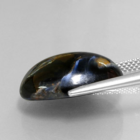 10.98캐럿 천연 멀티컬러 피터사이트, 타원형 컷, 17.9×13.1 mm, 불투명체