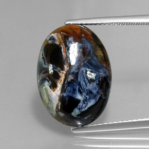 11.36캐럿 천연 멀티컬러 피터사이트, 타원형 컷, 18.1×13.1 mm, 불투명체