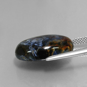 11.36캐럿 천연 멀티컬러 피터사이트, 타원형 컷, 18.1×13.1 mm, 불투명체