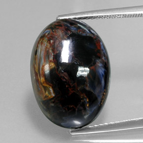 13.37캐럿 천연 멀티컬러 피터사이트, 타원형 컷, 17.9×12.9 mm, 불투명체