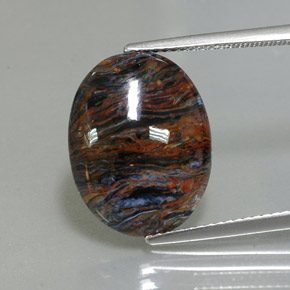 6.80캐럿 천연 멀티컬러 피터사이트, 타원형 컷, 16.9×13.2 mm, 불투명체