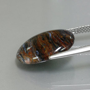 6.80캐럿 천연 멀티컬러 피터사이트, 타원형 컷, 16.9×13.2 mm, 불투명체