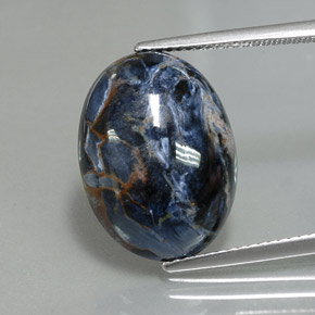 9.37캐럿 천연 멀티컬러 피터사이트, 타원형 컷, 17.9×13.2 mm, 불투명체