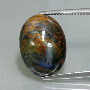 9.76캐럿 천연 멀티컬러 피터사이트, 타원형 컷, 17.9×13.3 mm, 불투명체