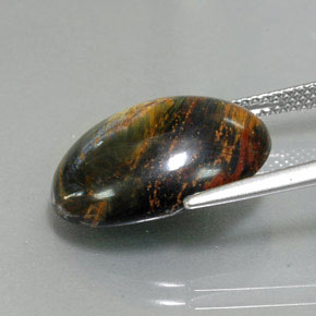 9.76캐럿 천연 멀티컬러 피터사이트, 타원형 컷, 17.9×13.3 mm, 불투명체