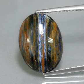 7.66캐럿 천연 멀티컬러 피터사이트, 타원형 컷, 17.7×12.9 mm, 불투명체