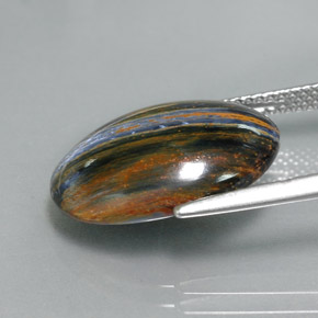 7.66캐럿 천연 멀티컬러 피터사이트, 타원형 컷, 17.7×12.9 mm, 불투명체