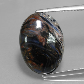 7.94캐럿 천연 멀티컬러 피터사이트, 타원형 컷, 18×13 mm, 불투명체