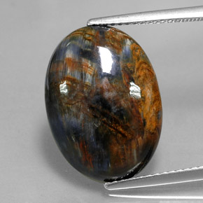 8.32캐럿 천연 멀티컬러 피터사이트, 타원형 컷, 17.9×13 mm, 불투명체