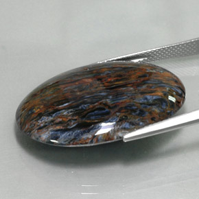 21.37캐럿 천연 다색 피터사이트, 타원형 컷, 불투명체