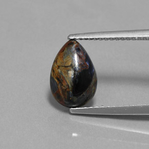 2.07캐럿 천연 멀티컬러 피터사이트, 배 모양, 10.6×7.2 mm, 불투명체