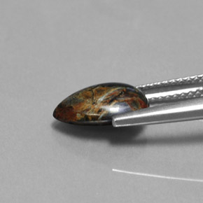 2.07캐럿 천연 멀티컬러 피터사이트, 배 모양, 10.6×7.2 mm, 불투명체