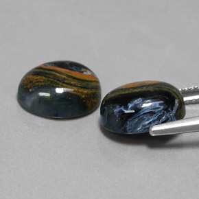 캐럿 천연 멀티컬러 피터사이트 보석, 타원형 컷, 11.3×9.3 mm, 불투명체