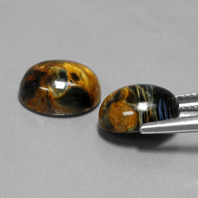 캐럿 천연 다색 피터사이트 보석, 타원형 컷, 불투명체