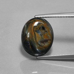 4.34캐럿 천연 멀티컬러 피터사이트, 타원형 컷, 12.2×10 mm, 불투명체