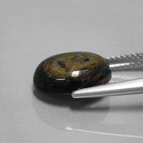 4.34캐럿 천연 멀티컬러 피터사이트, 타원형 컷, 12.2×10 mm, 불투명체