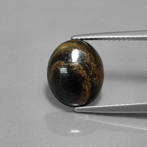 3.84캐럿 천연 멀티컬러 피터사이트, 타원형 컷, 11.9×9.9 mm, 불투명체