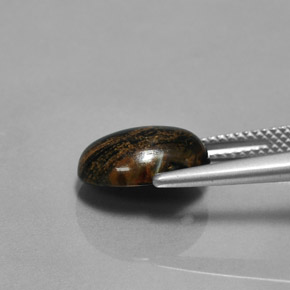 3.84캐럿 천연 멀티컬러 피터사이트, 타원형 컷, 11.9×9.9 mm, 불투명체