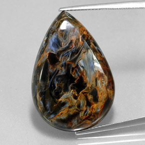 23.64캐럿 천연 멀티컬러 피터사이트, 배 모양, 28.5×19.7 mm, 불투명체