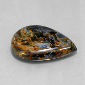 23.64캐럿 천연 멀티컬러 피터사이트, 배 모양, 28.5×19.7 mm, 불투명체