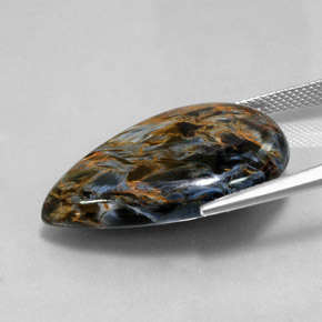 23.64캐럿 천연 멀티컬러 피터사이트, 배 모양, 28.5×19.7 mm, 불투명체