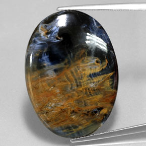 25.12캐럿 천연 멀티컬러 피터사이트, 타원형 컷, 30.1×22 mm, 불투명체