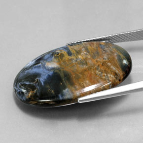 25.12캐럿 천연 멀티컬러 피터사이트, 타원형 컷, 30.1×22 mm, 불투명체