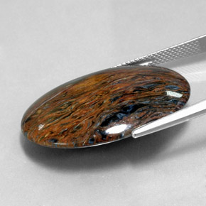 22.70캐럿 천연 멀티컬러 피터사이트, 타원형 컷, 30.1×22.3 mm, 불투명체