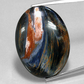 25.10캐럿 천연 멀티컬러 피터사이트, 타원형 컷, 29.7×22 mm, 불투명체