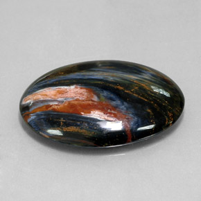 25.10캐럿 천연 멀티컬러 피터사이트, 타원형 컷, 29.7×22 mm, 불투명체