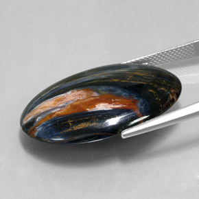 25.10캐럿 천연 멀티컬러 피터사이트, 타원형 컷, 29.7×22 mm, 불투명체