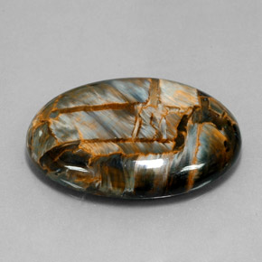 30.34캐럿 천연 회청색 피터사이트, 타원형 컷, 30.1×22.1 mm, 불투명체