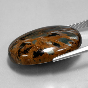 38.54캐럿 천연 다색 피터사이트, 타원형 컷, 불투명체