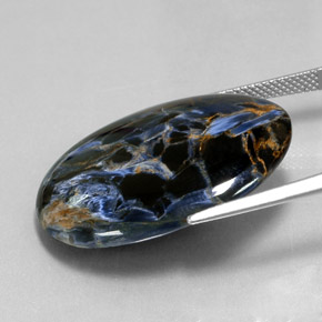 21.39캐럿 천연 멀티컬러 피터사이트, 타원형 컷, 불투명체