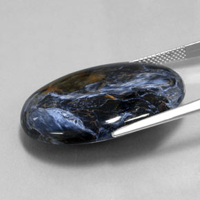 27.74캐럿 천연 멀티컬러 피터사이트, 타원형 컷, 30.1×22.1 mm, 불투명체