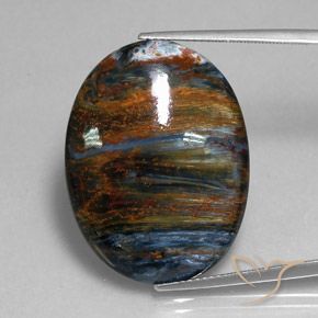 24.09캐럿 천연 멀티컬러 피터사이트, 타원형 컷, 28.8×21.8 mm, 불투명체