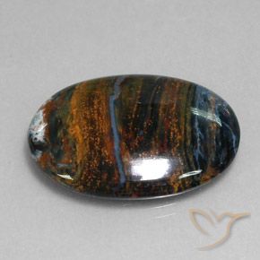 24.09캐럿 천연 멀티컬러 피터사이트, 타원형 컷, 28.8×21.8 mm, 불투명체