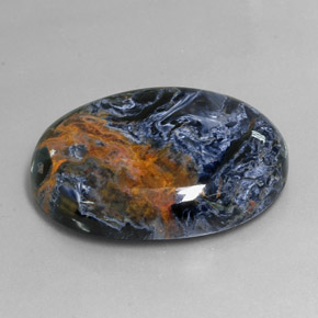 37.83캐럿 천연 멀티컬러 피터사이트, 타원형 컷, 30.1×22.1 mm, 불투명체