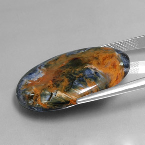 26.63캐럿 천연 멀티컬러 피터사이트, 타원형 컷, 29.9×21.8 mm, 불투명체