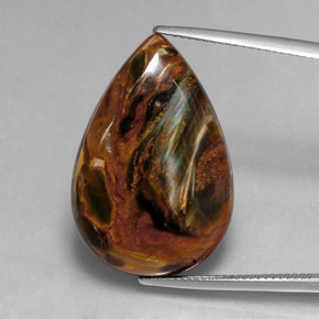19.86캐럿 천연 멀티컬러 피터사이트, 배 모양, 28.3×18.8 mm, 불투명체