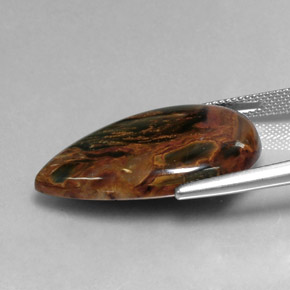 19.86캐럿 천연 멀티컬러 피터사이트, 배 모양, 28.3×18.8 mm, 불투명체