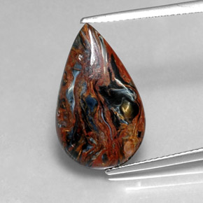 4.92캐럿 천연 멀티컬러 피터사이트, 배 모양, 20.6×12.6 mm, 불투명체
