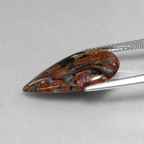 4.92캐럿 천연 멀티컬러 피터사이트, 배 모양, 20.6×12.6 mm, 불투명체