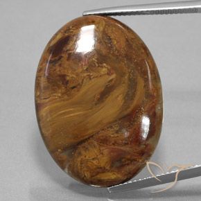 25.45ct 자연스러운 미디엄 브라운 피터사이트, 타원형, 불투명체