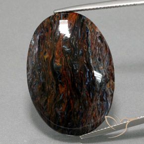 21.47ct 자연스러운 다색 피터사이트, 타원형, 불투명체