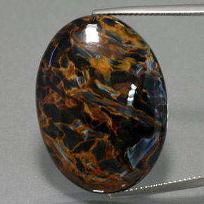 36.58캐럿 천연 회청색 피터사이트, 타원형 컷, 30.2×22.2 mm, 불투명체