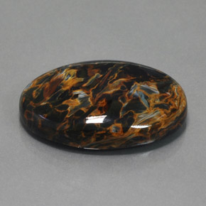 36.58캐럿 천연 회청색 피터사이트, 타원형 컷, 30.2×22.2 mm, 불투명체