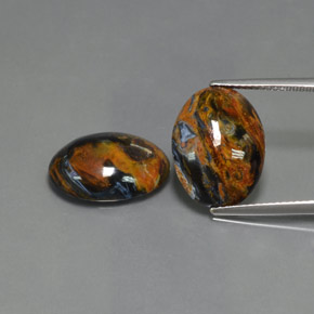 캐럿 천연 회청색 피터사이트 보석, 타원형 컷, 15.9×12.1 mm, 불투명체